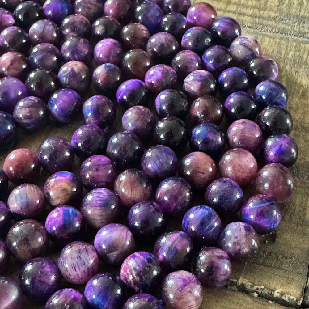Galaxy Tigers Eye Bead Strand - 6mm